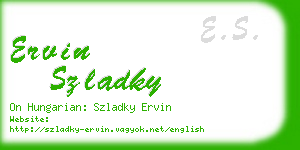 ervin szladky business card